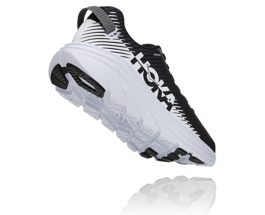 Hoka Australia One One Rincon 2 - Mens Running Shoes Black/White - SEPAQ-2481